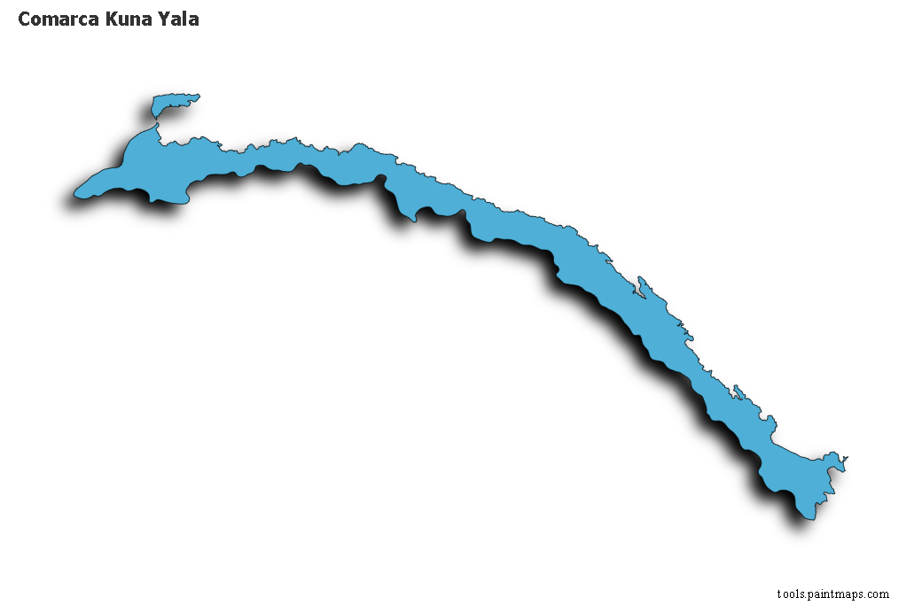 Kuna Yala map with 3d shadow effect