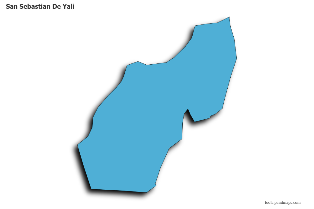 Mapa de San Sebastian De Yali con efecto de sombra 3D