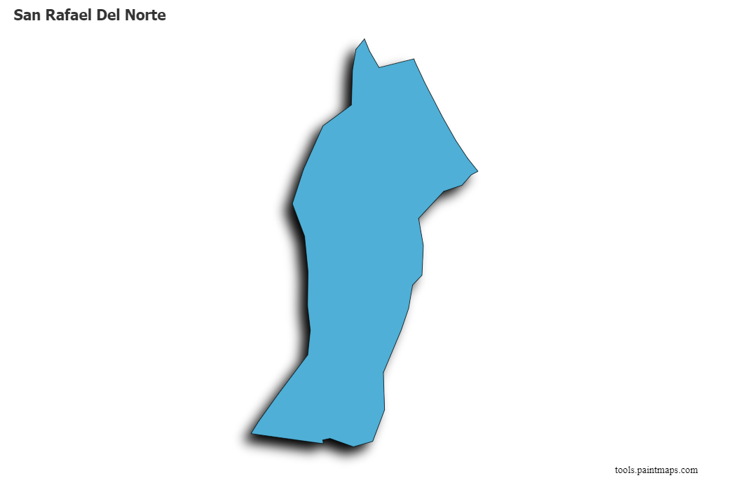 Mapa de San Rafael Del Norte con efecto de sombra 3D