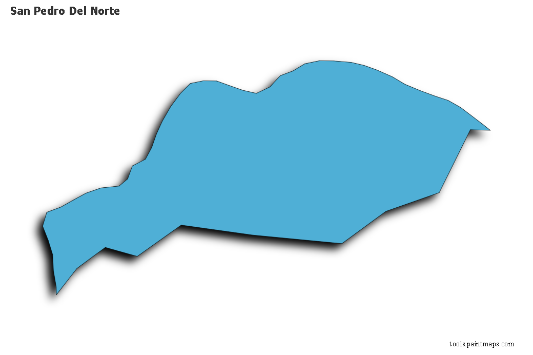 San Pedro Del Norte map with 3d shadow effect