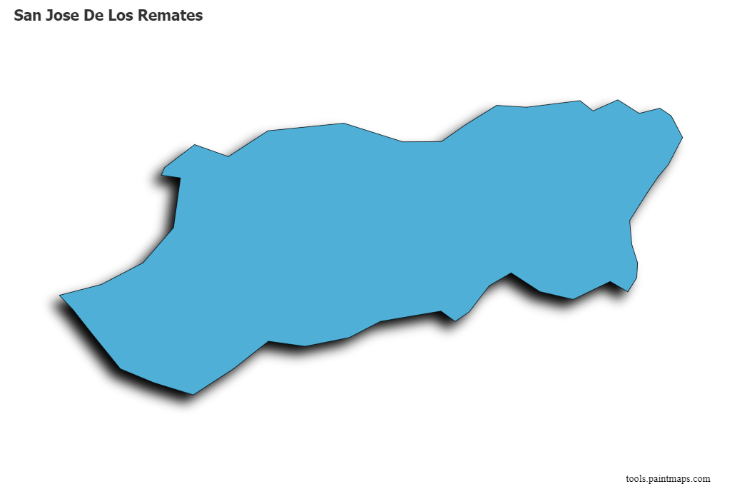 Mapa de San Jose De Los Remates con efecto de sombra 3D