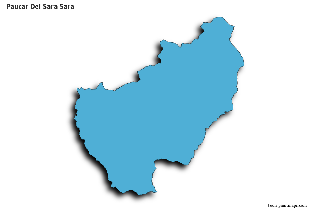 Mapa de Paucar Del Sara Sara con efecto de sombra 3D