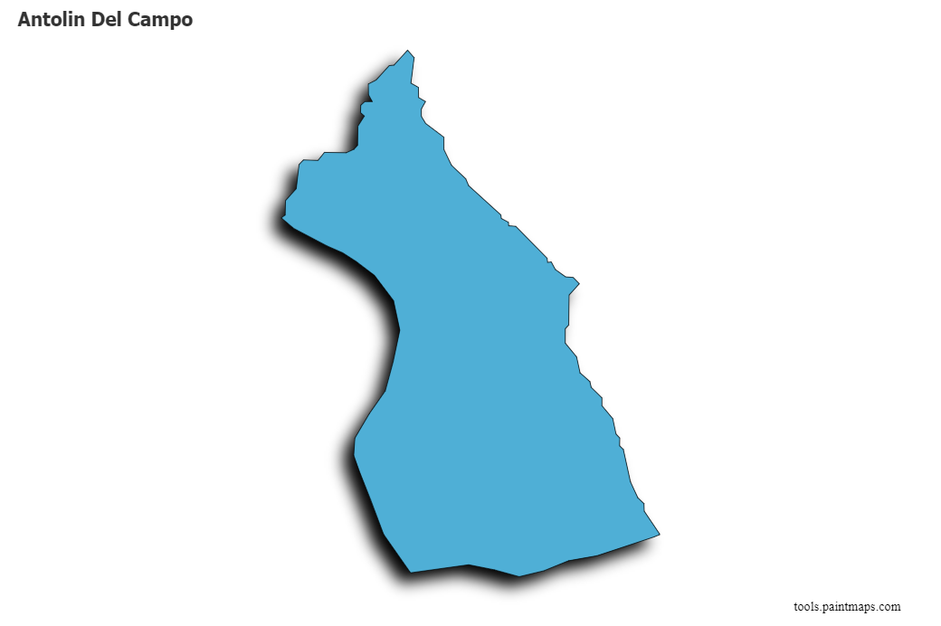 3D gölge efektli Municipio Antolín del Campo haritası