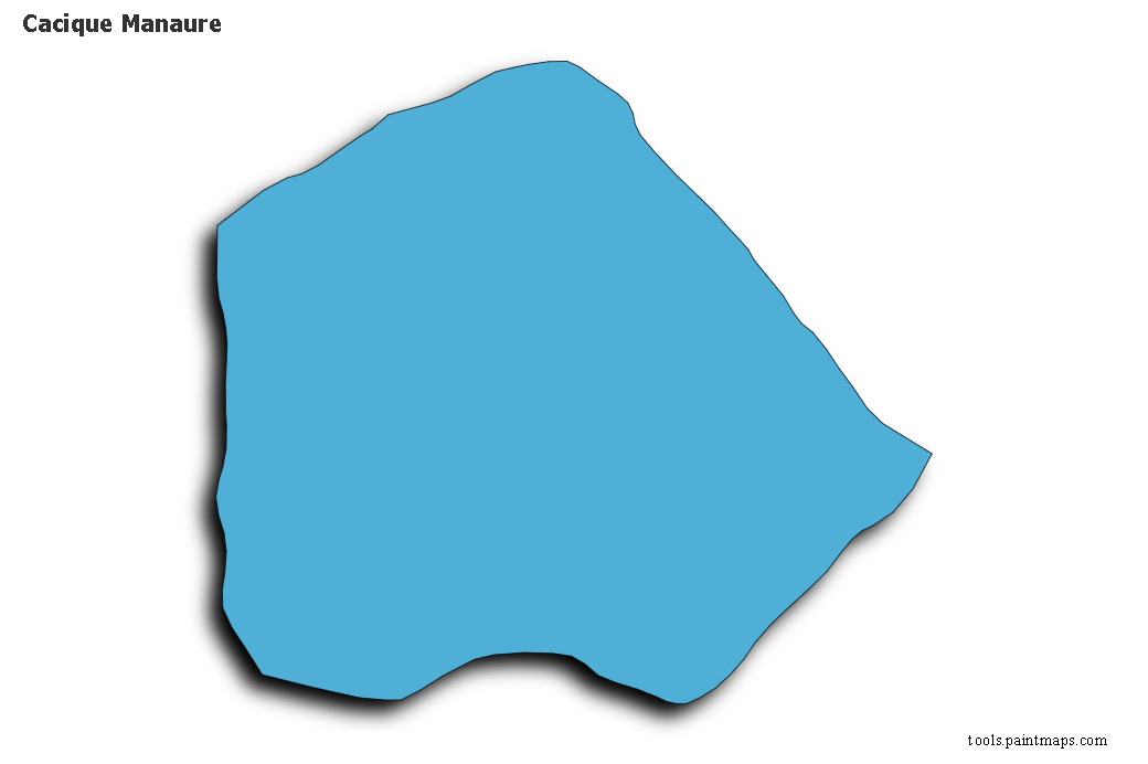 Mapa de Cacique Manaure con efecto de sombra 3D