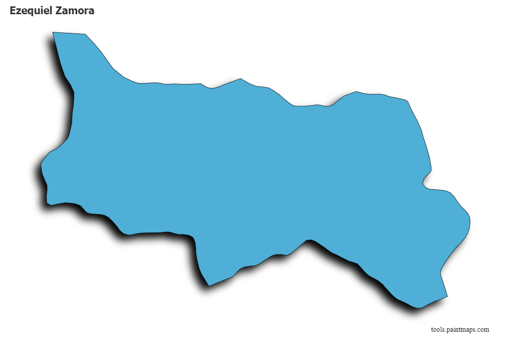3D gölge efektli Ezequiel Zamora haritası