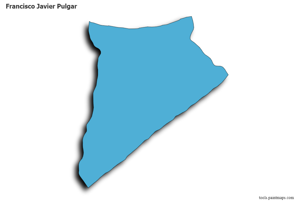 Mapa de Francisco Javier Pulgar con efecto de sombra 3D