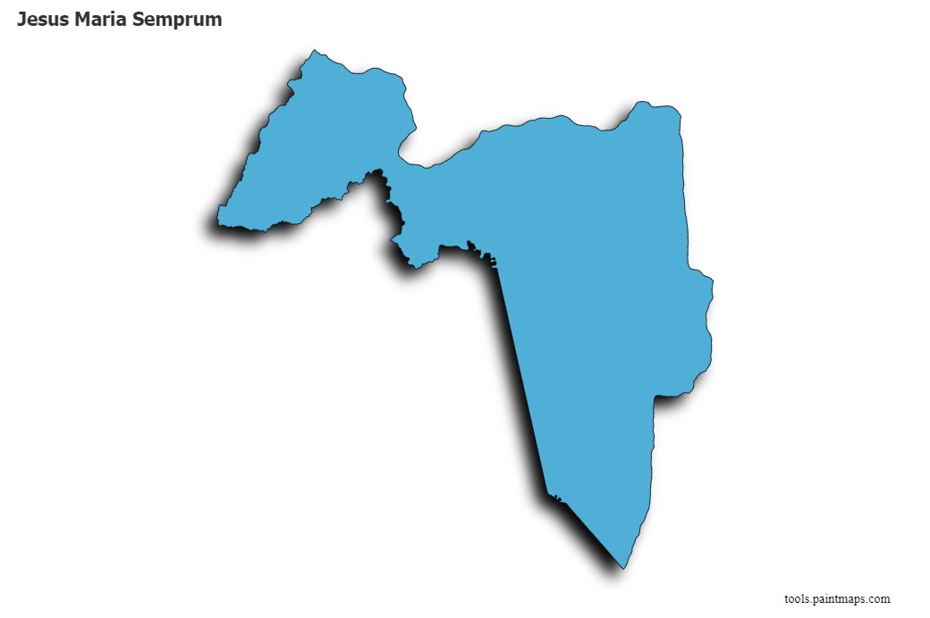 Mapa de Jesus Maria Semprum con efecto de sombra 3D