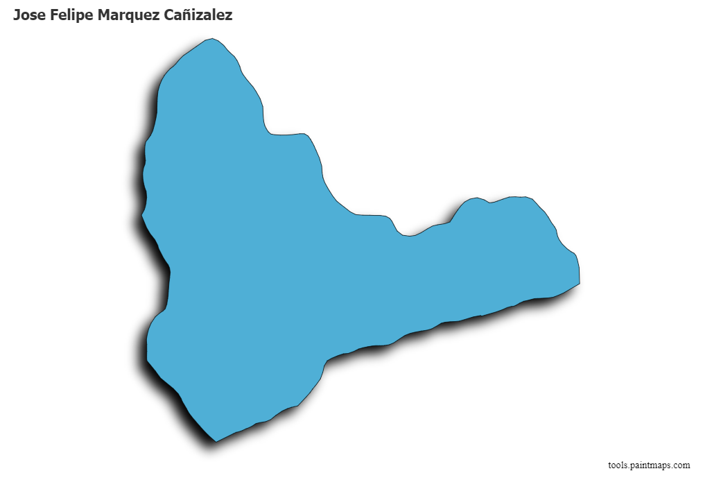 Mapa de Jose Felipe Marquez Cañizalez con efecto de sombra 3D