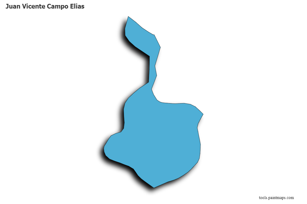 Juan Vicente Campo Elias map with 3d shadow effect