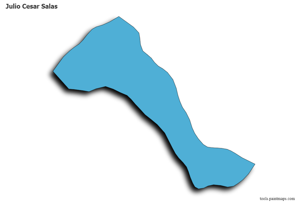 Mapa de Julio Cesar Salas con efecto de sombra 3D