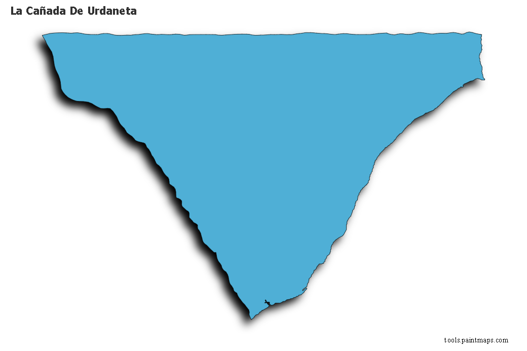 Mapa de La Cañada De Urdaneta con efecto de sombra 3D