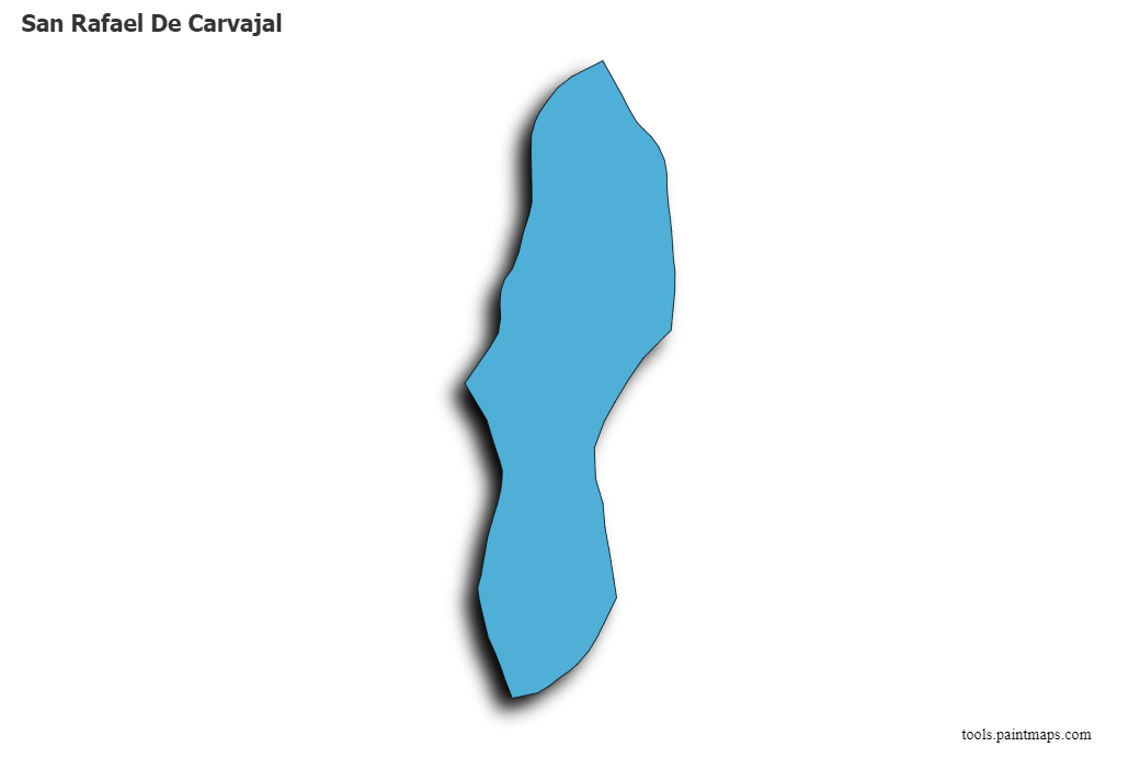 Mapa de San Rafael De Carvajal con efecto de sombra 3D