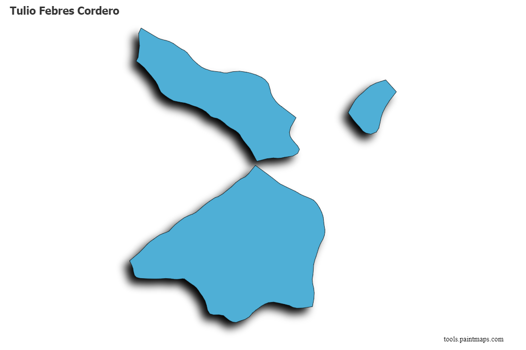 Mapa de Tulio Febres Cordero con efecto de sombra 3D