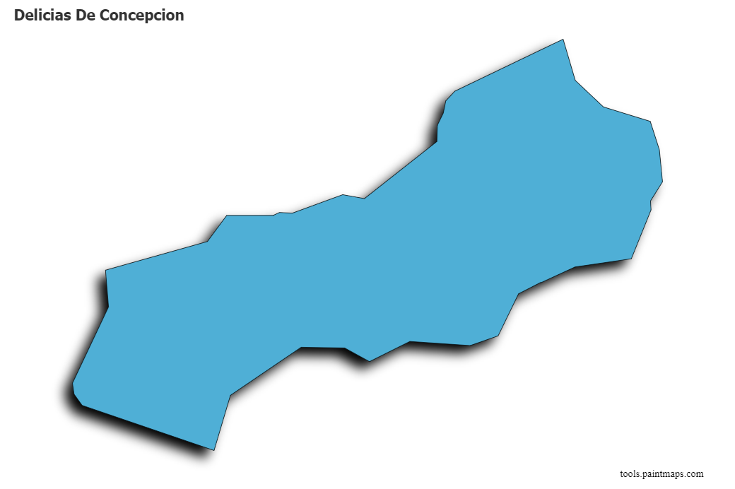 Delicias De Concepcion map with 3d shadow effect