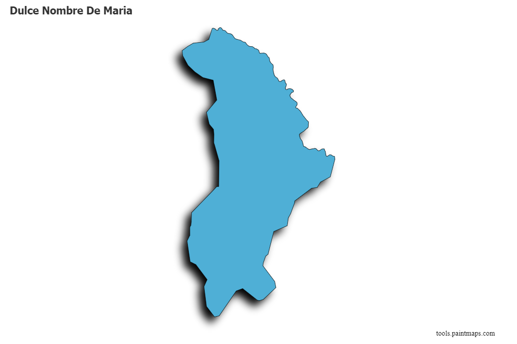 Mapa de Dulce Nombre De Maria con efecto de sombra 3D