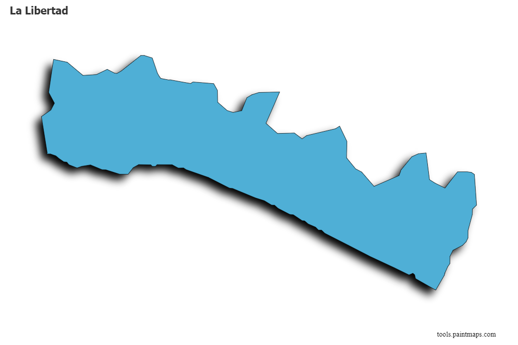 Mapa de La Libertad con efecto de sombra 3D