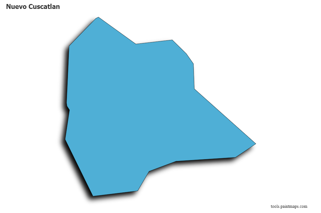 Mapa de Nuevo Cuscatlan con efecto de sombra 3D