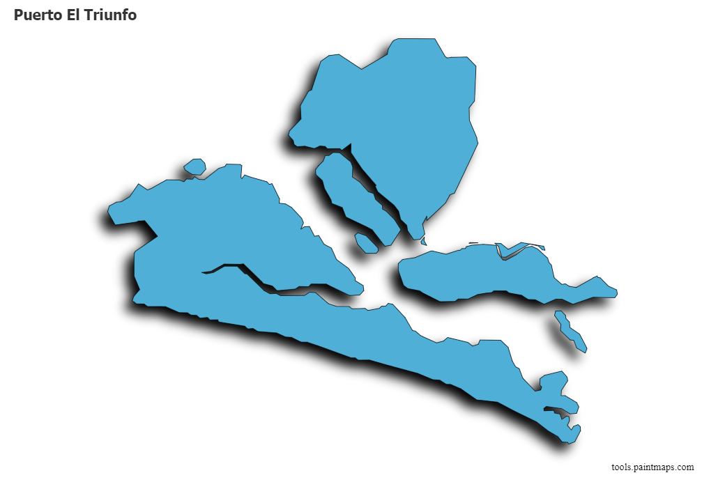 Mapa de Puerto El Triunfo con efecto de sombra 3D