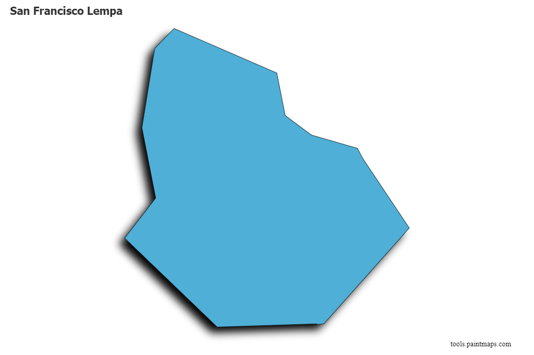 San Francisco Lempa map with 3d shadow effect