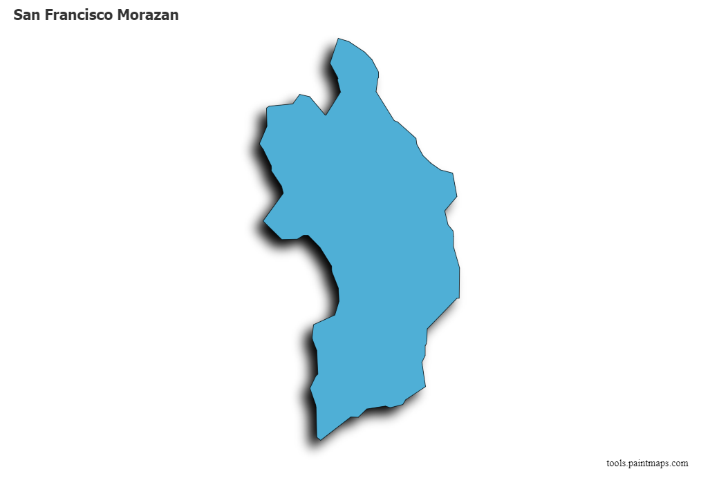 San Francisco Morazan map with 3d shadow effect