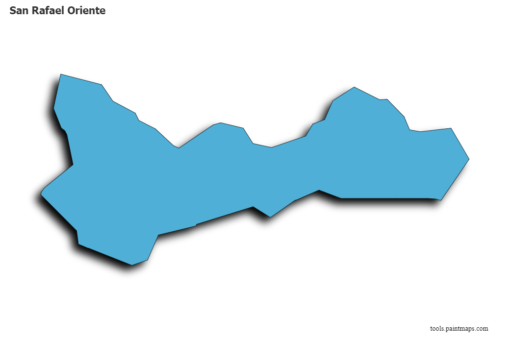 Mapa de San Rafael Oriente con efecto de sombra 3D