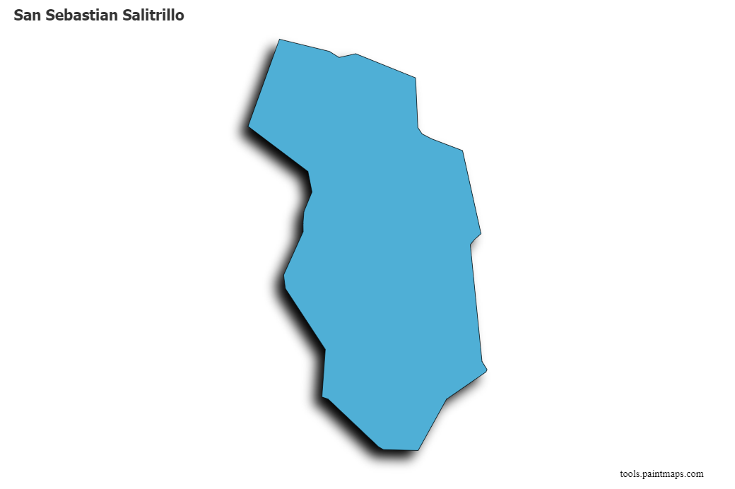 San Sebastian Salitrillo map with 3d shadow effect