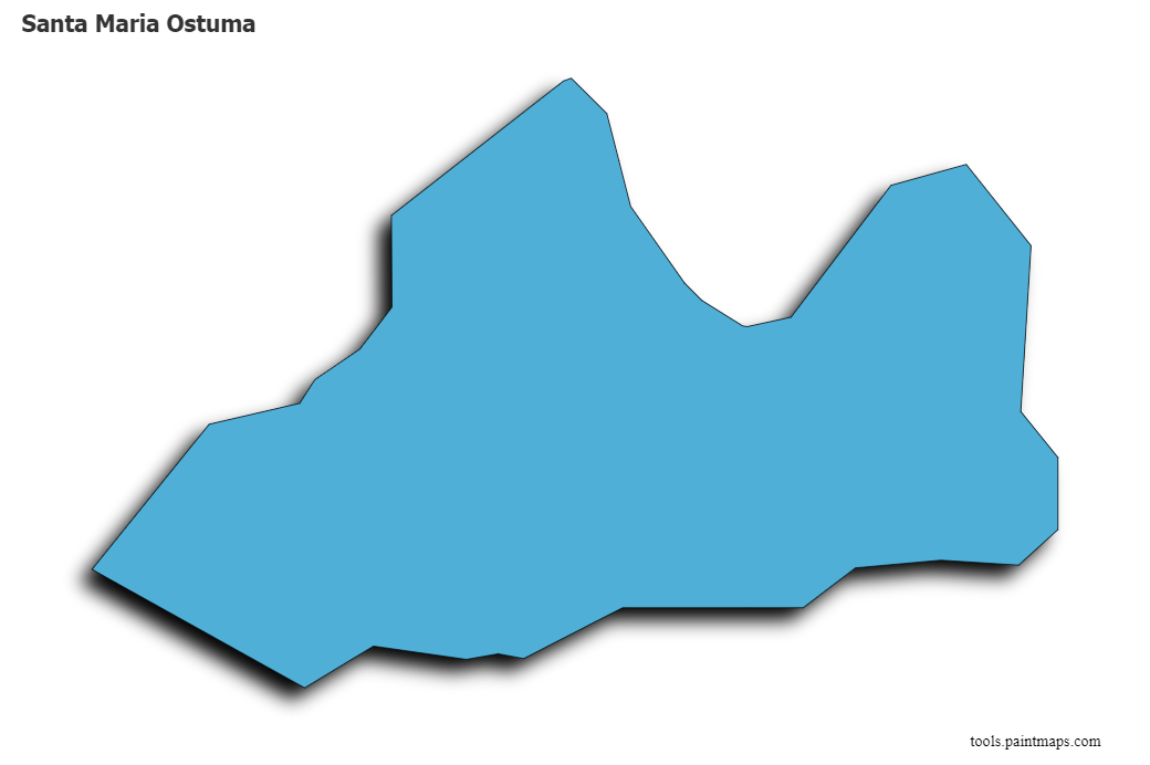 Mapa de Santa Maria Ostuma con efecto de sombra 3D