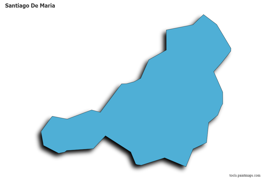 Mapa de Santiago De Maria con efecto de sombra 3D