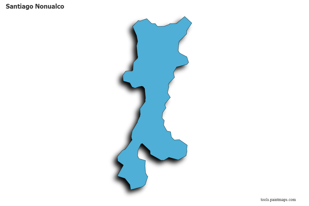 Mapa de Santiago Nonualco con efecto de sombra 3D