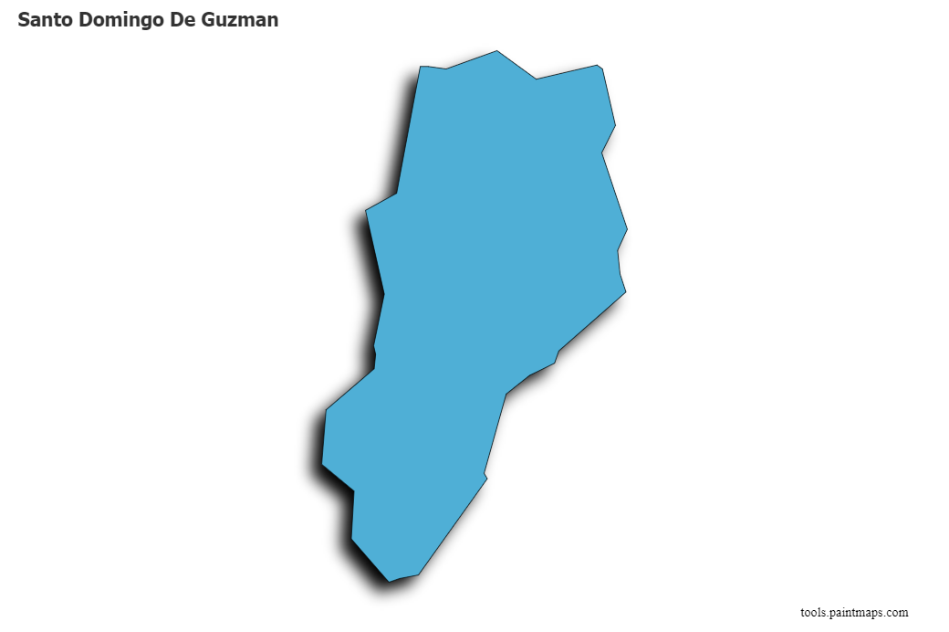 Mapa de Santo Domingo De Guzman con efecto de sombra 3D