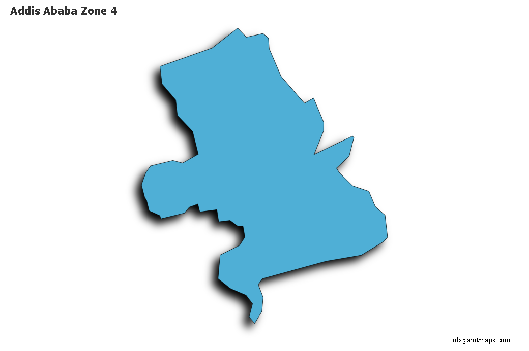 Mapa de Addis Ababa Zone 4 con efecto de sombra 3D