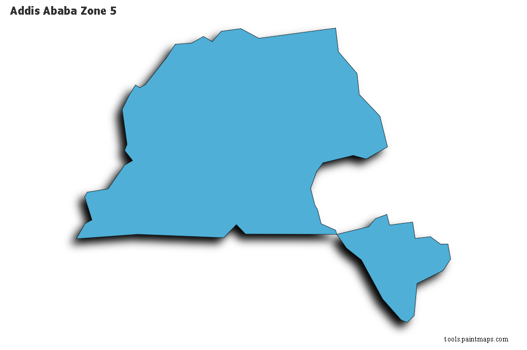 Addis Ababa Zone 5 map with 3d shadow effect