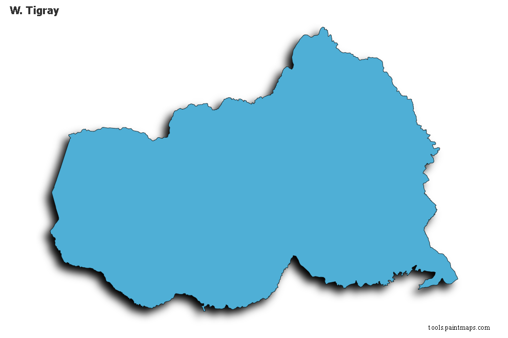 Mapa de W. Tigray con efecto de sombra 3D