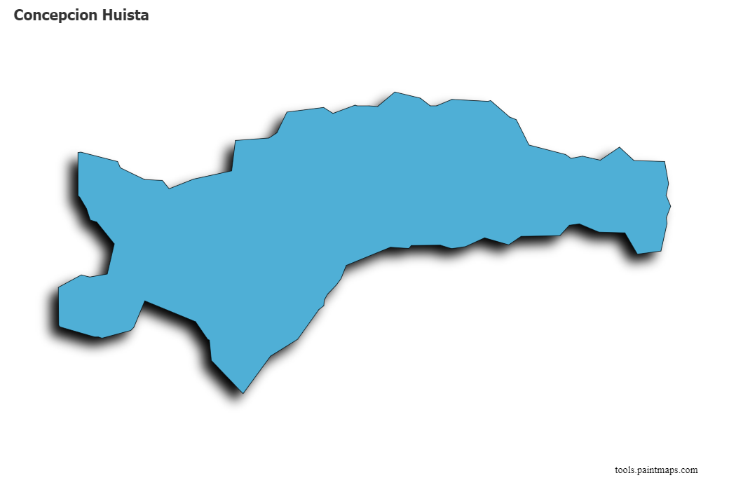 Mapa de Concepcion Huista con efecto de sombra 3D