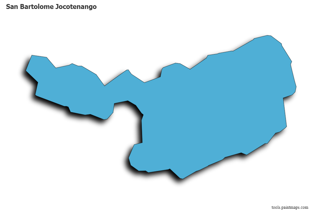 Mapa de San Bartolome Jocotenango con efecto de sombra 3D