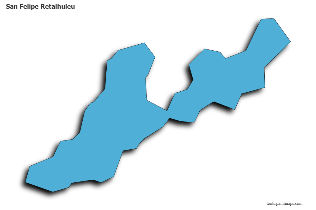 3D gölge efektli San Felipe Retalhuleu haritası