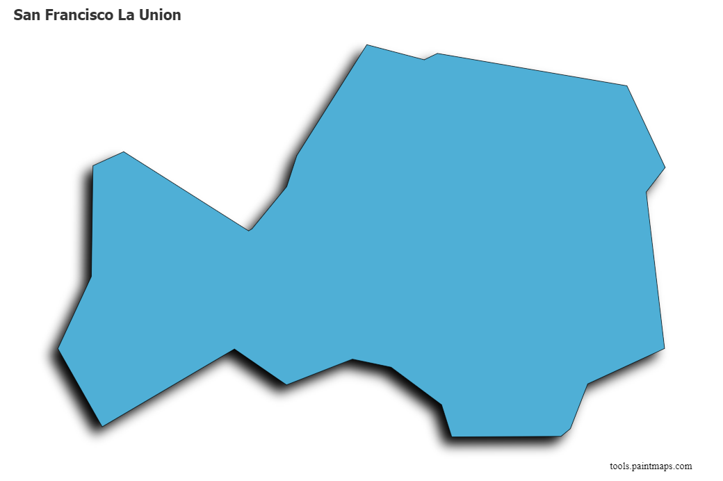 Mapa de San Francisco La Union con efecto de sombra 3D