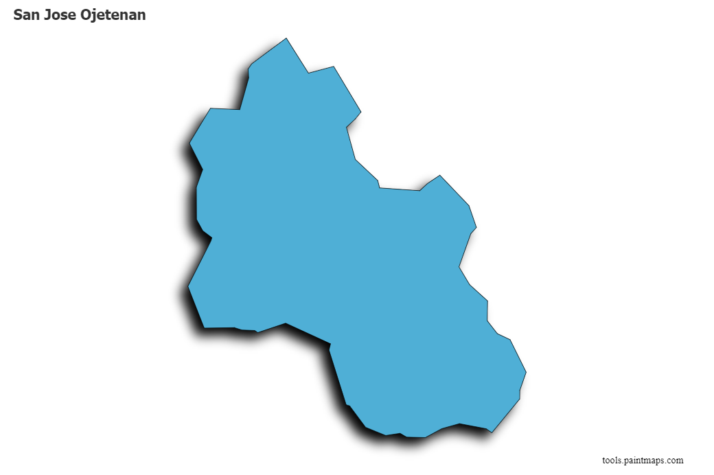 Mapa de San Jose Ojetenan con efecto de sombra 3D