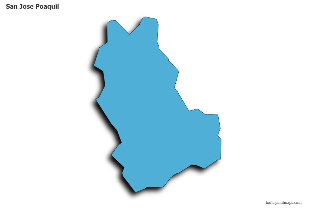 Mapa de San Jose Poaquil con efecto de sombra 3D