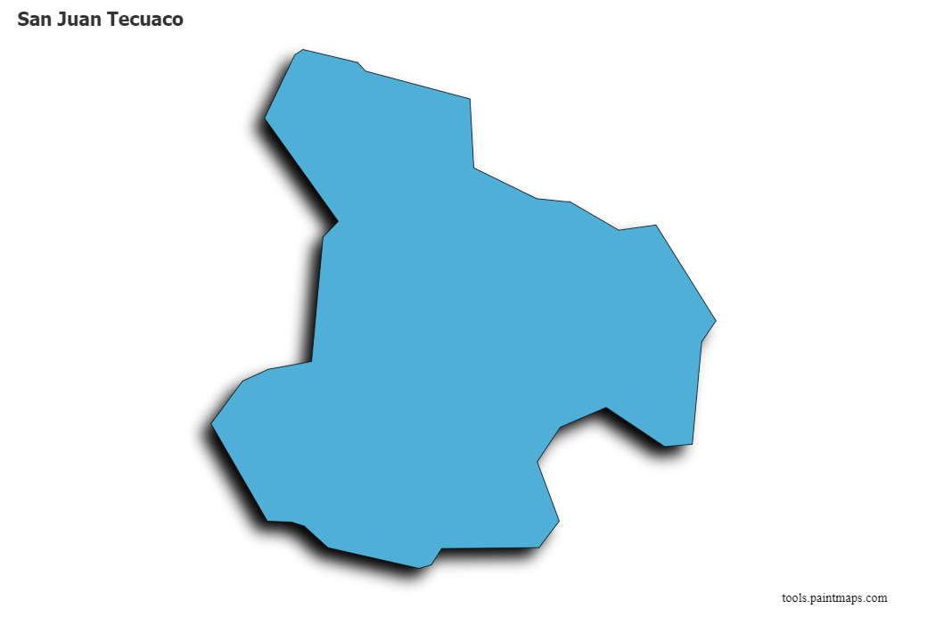 Mapa de San Juan Tecuaco con efecto de sombra 3D