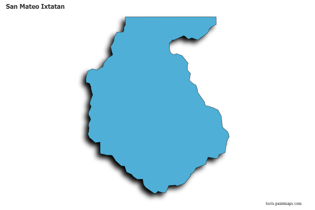 3D gölge efektli San Mateo Ixtatan haritası