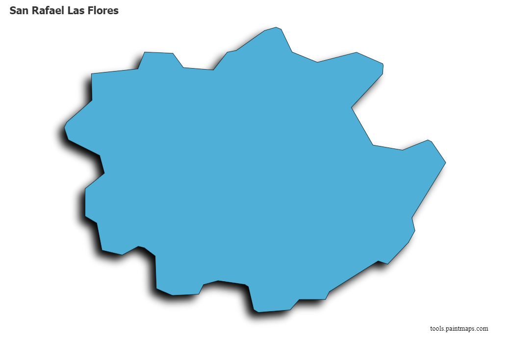 3D gölge efektli San Rafael Las Flores haritası