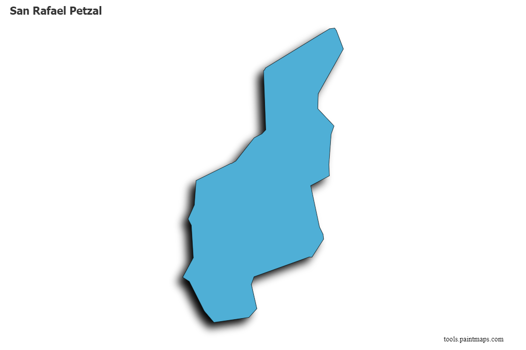 Mapa de San Rafael Petzal con efecto de sombra 3D