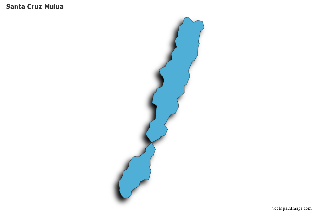 Mapa de Santa Cruz Mulua con efecto de sombra 3D