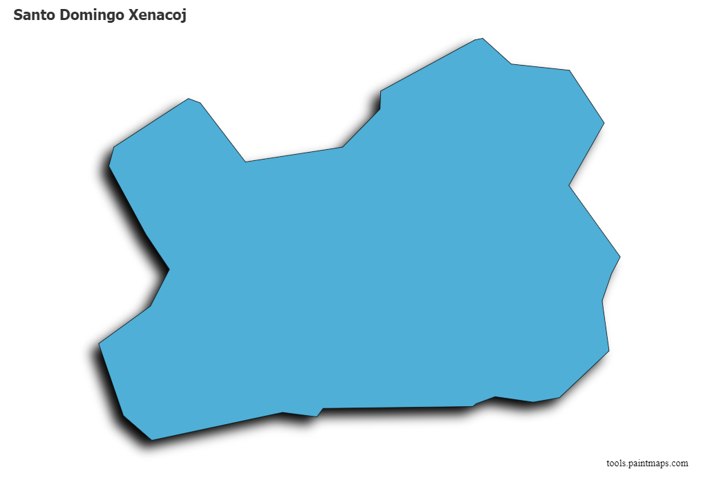 Mapa de Santo Domingo Xenacoj con efecto de sombra 3D