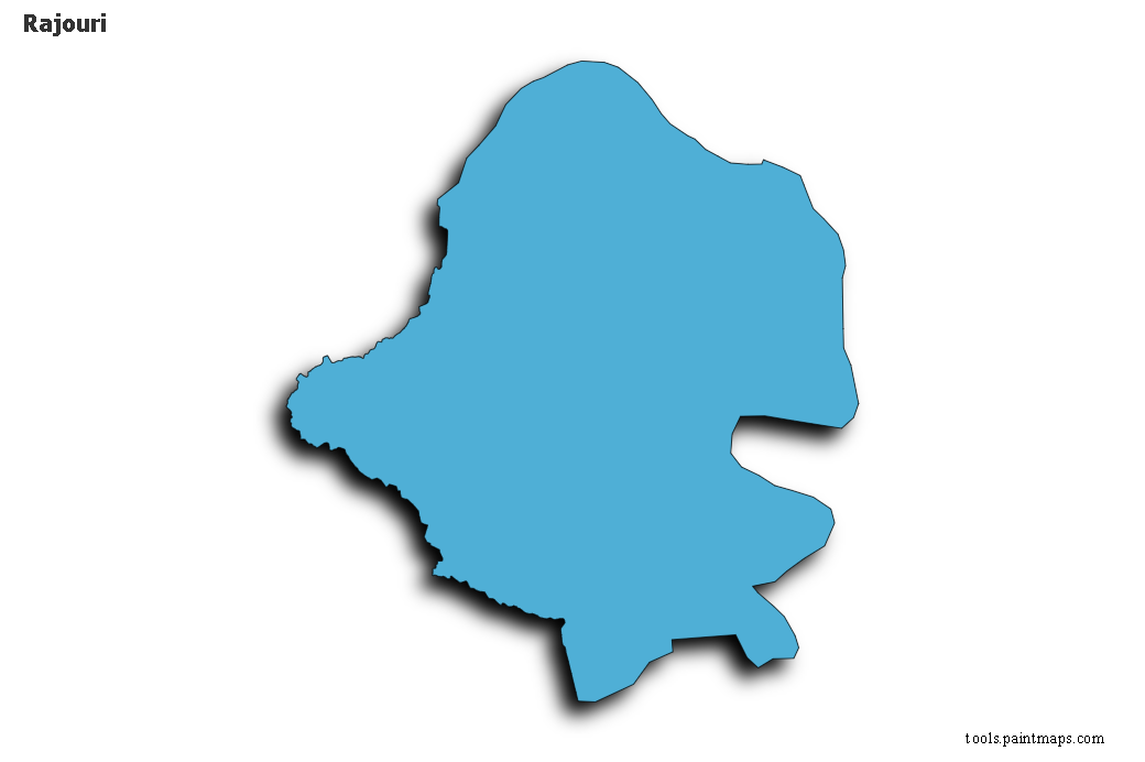 Rajouri map with 3d shadow effect