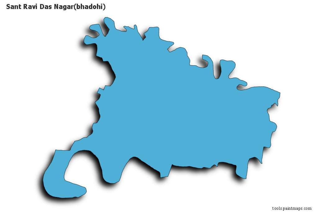 Sant Ravi Das Nagar map with 3d shadow effect