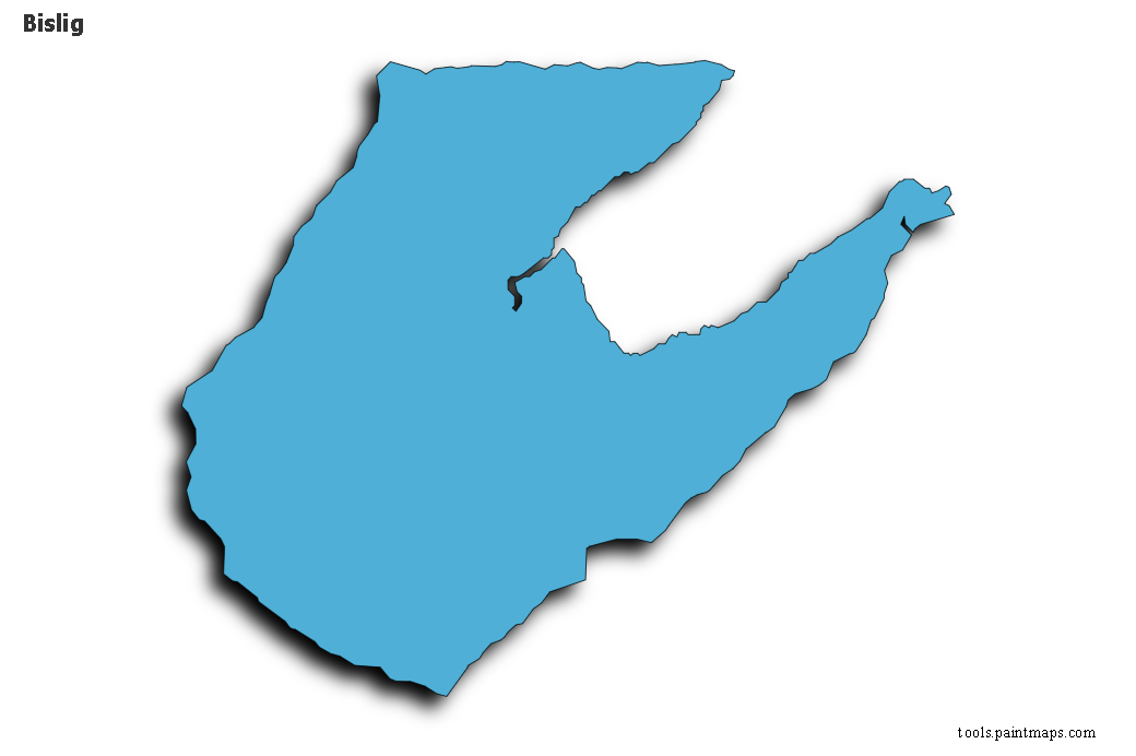 Mapa de Bislig con efecto de sombra 3D