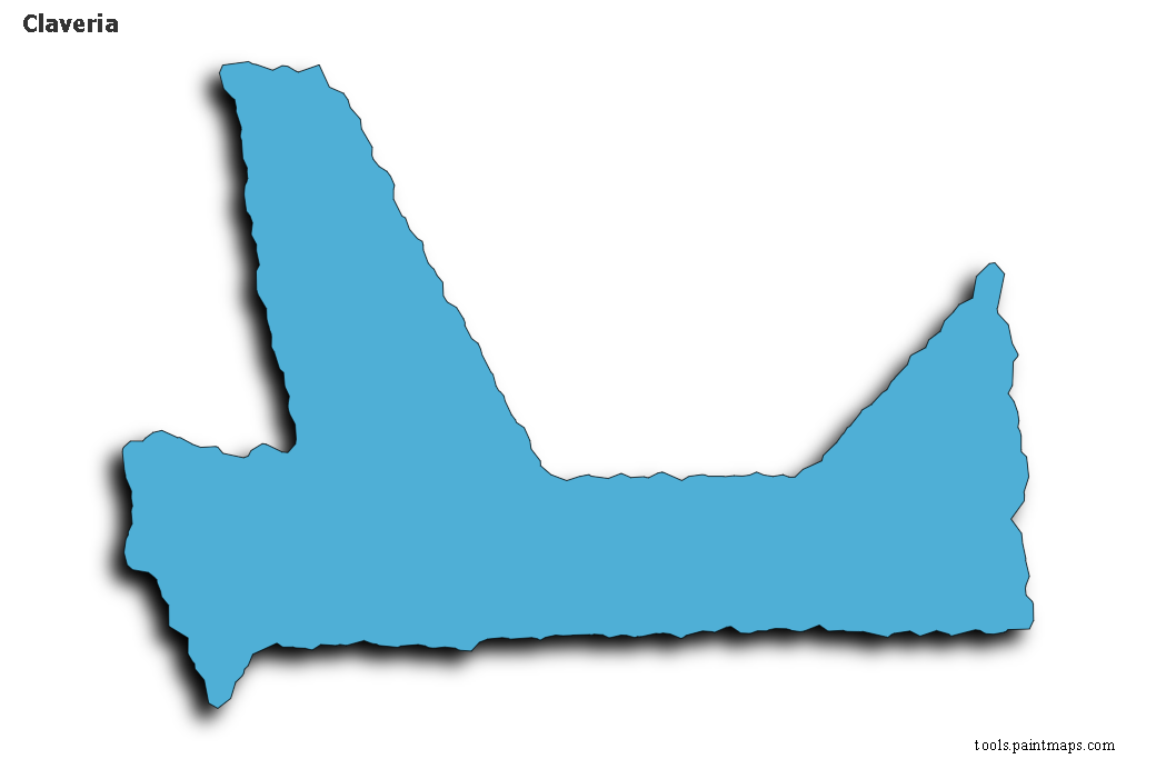 Mapa de Claveria con efecto de sombra 3D