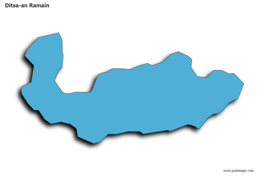 3D gölge efektli Ditsa-an Ramain haritası